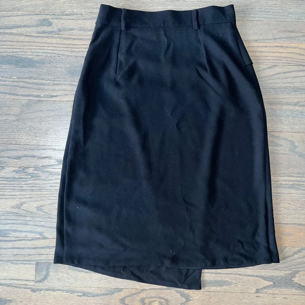 Sandro Paris Black Midi Skirt U.S. Size 4 | French Style Office Career Workwear - Picture 3 of 7